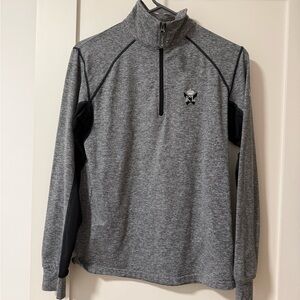 Elegant Gray and Black Women's Zip-Up Riding Top